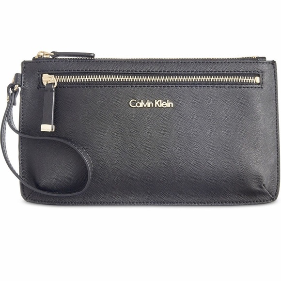 NWOT Calvin Klein Genuine Leather Wristlet - Picture 1 of 7